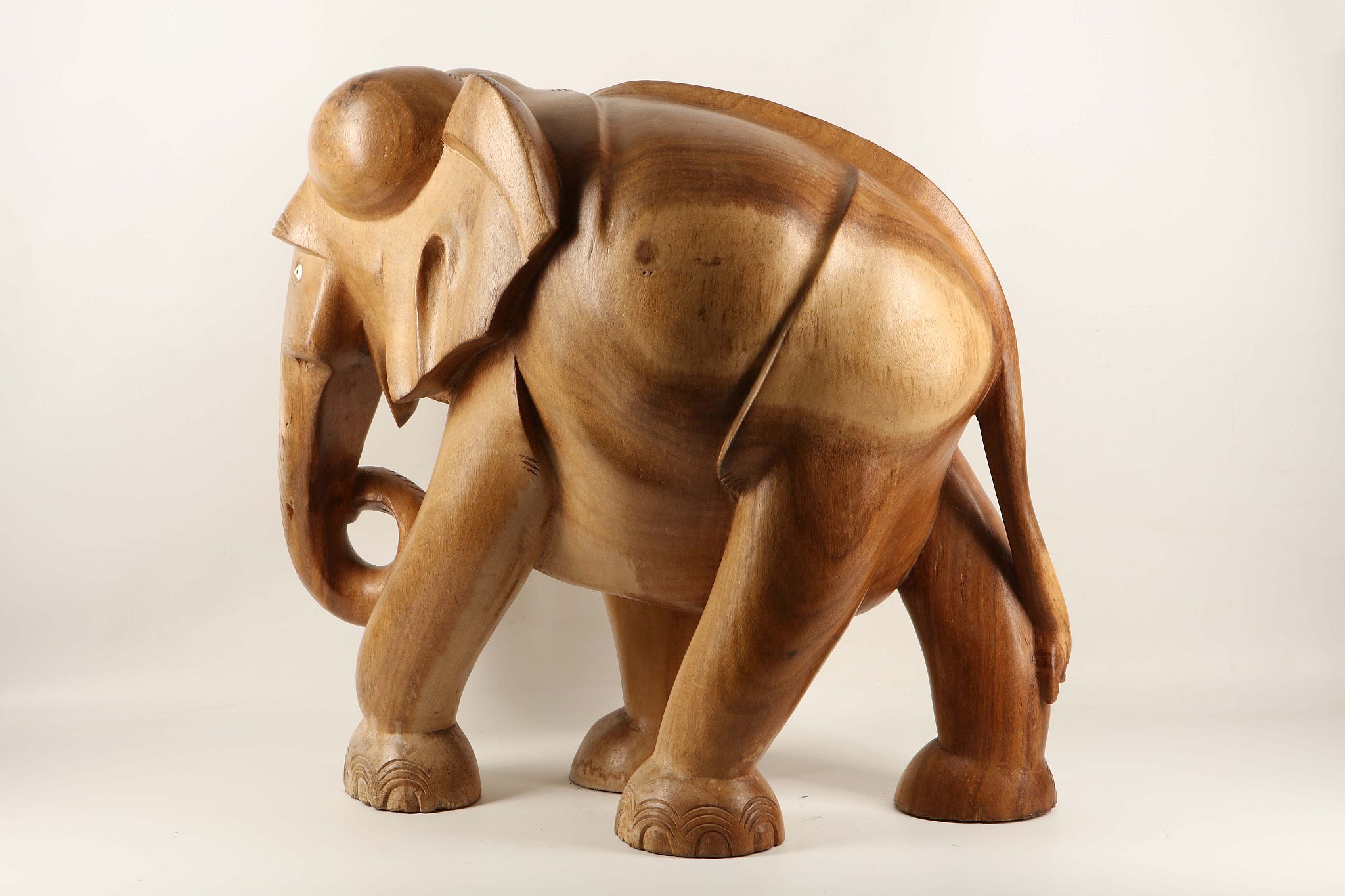 A floor standing carved wooden elephant from Sri Lanka. - Image 2 of 2