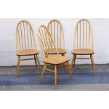 A set of 4 1950's Ercol bentwood kitchen chairs. (4)