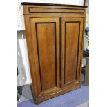 A 19th Century walnut and ebonised two door side cabinet