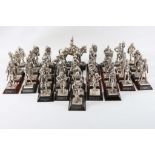 A large collection of silver plated military figures. to inc SBS, SAS, Blues & Royals, The Scoots