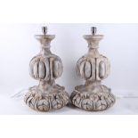 WITHDRAWN!!  A large pair of contemporary Porto Romana table lamps, modelled to simulate 17th