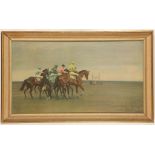 Alfred Munnings, 'Whitbread Brewery', lithographic print, together with another of horseriders on