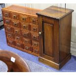 A Chinese multi drawer table top cabinet and a bedside cabinet