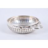 EMILE PUIFORCAT FOR CARTIER, hallmarked silver wine tasting bowl with dragon handle, stamped