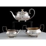 Antique George III Sterling Silver three peice tea set by John E Terrey & Co, London 1819.