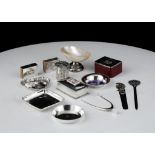 A mixed lot of Antique Sterling Silver items to include various small boxes, letter openers, dishes,