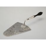 Antique George III Sterling Silver pudding trowel / fish slice by John Romer London 1767. The