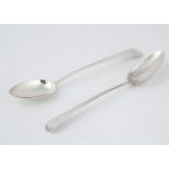 Antique George III Sterling Silver basting spoon by Solomon Hougham, London 1806. Together with