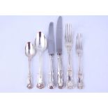 Antique Victorian Sterling Silver King’s pattern canteen of cutlery by John & Henry Lias, London