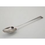 Antique George III Provincial Irish Sterling Silver straining spoon by Carden Terry of Cork,