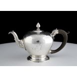 Antique George II Sterling Silver bullet teapot by Thomas Whipham, London 1750. Of typical bullet
