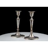 Pair of Antique George V Sterling Silver candlesticks by Hawkesworth, Eyre & Co, Sheffield 1912.