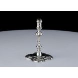 Antique George II Sterling Silver taper stick by John Gould, London 1743. Of typical form, on a