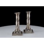 Pair of Antique Victorian Sterling Silver candlesticks by Holland, Son & Slater, London 1881. With