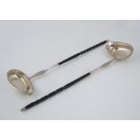 Pair of Antique George IV Sterling Silver toddy / punch ladles by John, Henry & Charles Lias. The
