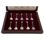 Set of Elizabeth II Sterling Silver Queen's Beasts spoons by Toye, Kenning & Spencer, London 1977. A
