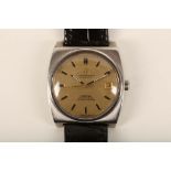 A gent's c.1970's stainless steel cased 'Omega Constellation' automatic wristwatch, with gilt