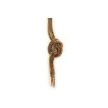 A 14ct yellow gold necklace, the highly flexible necklace with looped central tie. Total weight: 11g