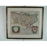 Richard Blome/Sussex/hand coloured map