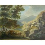 19th Century English School/Mountainous Landscape/watercolour, 25cm x 31cm//Provenance: Plas Gwyn,