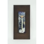 A 20th Century painted porcelain panel depicting a waterfall, signed Marichon,