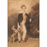 William Buckler (British 1769-1821)/A Young Boy with a Whippet /signed and dated 1842/watercolour,