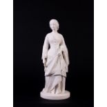 A Minton parian figure of Lady Constance Grosvenor, signed and dated A Carrier-Belleuse Sc., 1854,