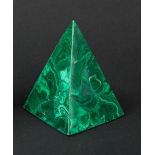 A Russian malachite pyramid paperweight,