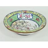 A Cantonese famille rose enamel bowl, 19th Century,