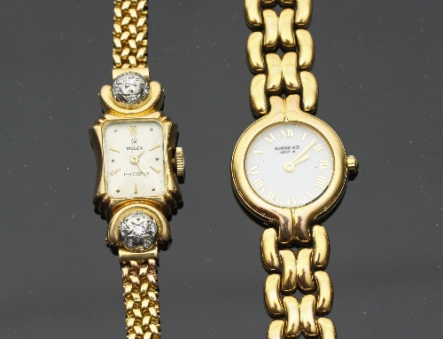 A lady's 18ct gold cased Rolex cocktail watch,