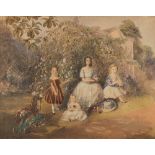 Richard Henry Clements Ubsdell (British 1812-1887)/Portrait of Four Children in a Garden/inscribed