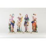 A set of four Derby style porcelain figures, emblematic of the seasons,