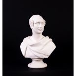 A Worcester parian bust of Prince Albert, signed and dated E J Jones Sc., 1855, 34cm high