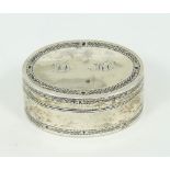 A George III oval silver vinaigrette, Joseph Taylor, Birmingham 1799, the cover initialled, the