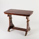 A 19th Century occasional table in the style of Thomas Hope, the sabicu top inset with brass