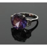 A faux alexandrite dress ring,