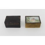 A tortoiseshell rectangular box with gilt metal mounts, 8cm wide and a gilt metal box,