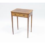 A Hepplewhite period mahogany side table, the top cross-banded,