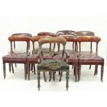 A matched set of nine mahogany dining chairs/Provenance: Plas Gwyn,