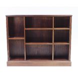 A mahogany open bookcase,