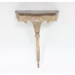 A small marble top table with serpentine front,