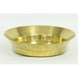 A 19th Century Russian brass 'wedding' bowl, circular with impressed marks, 46.