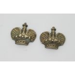 Two cast metal Imperial crowns