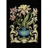 A scagliola panel of vase of flowers, Italian, circa 1890,