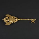 A Russian ormolu Chamberlain's key, period of Catherine the Great, in the form of an Imperial eagle,
