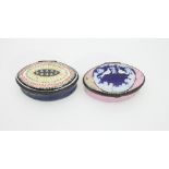 Two Bilston enamel patch boxes, late 18th Century,