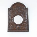 A Elkington & Co bronzed wall mirror,