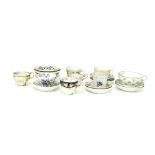 Three Paris porcelain tea cups and saucers, circa 1800,
