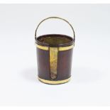 A George III mahogany brass bound plate bucket with later brass liner,