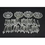 Four cut glass nozzles,